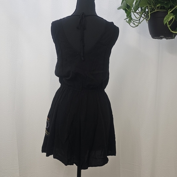 Flying Tomato Embroidered Black Romper - Picture 3 of 5